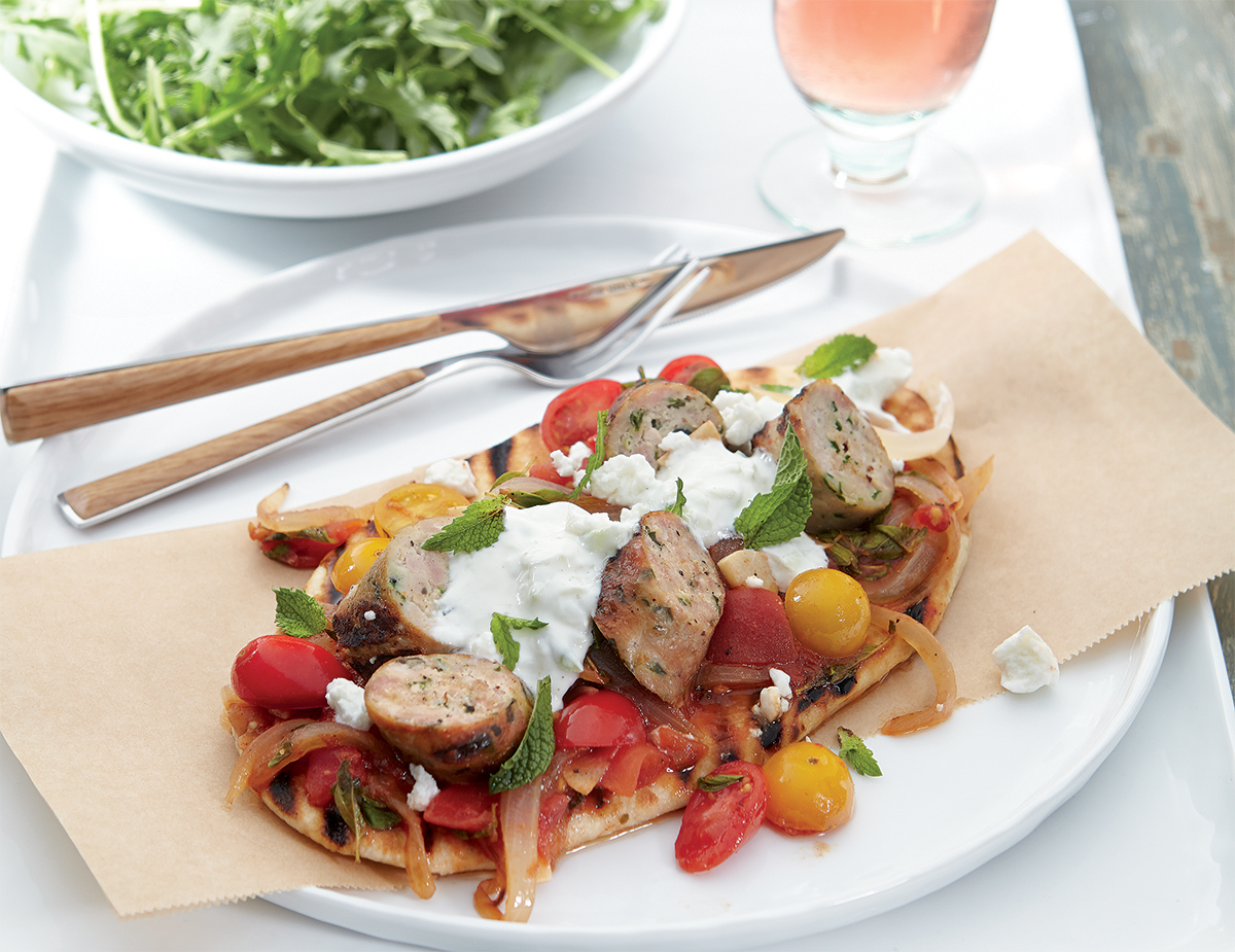 Greek Sausage Pita