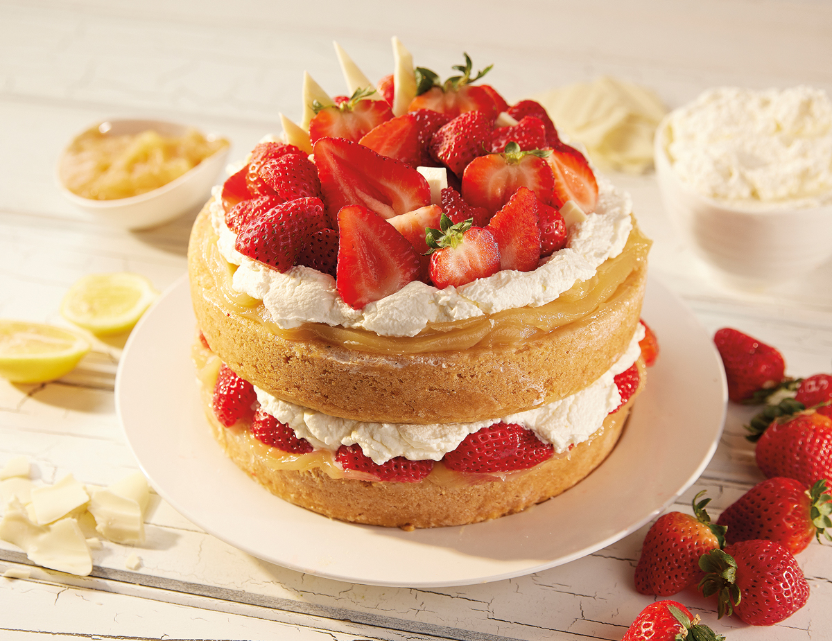 Fresh Strawberry Lemon Boston Cream Pie