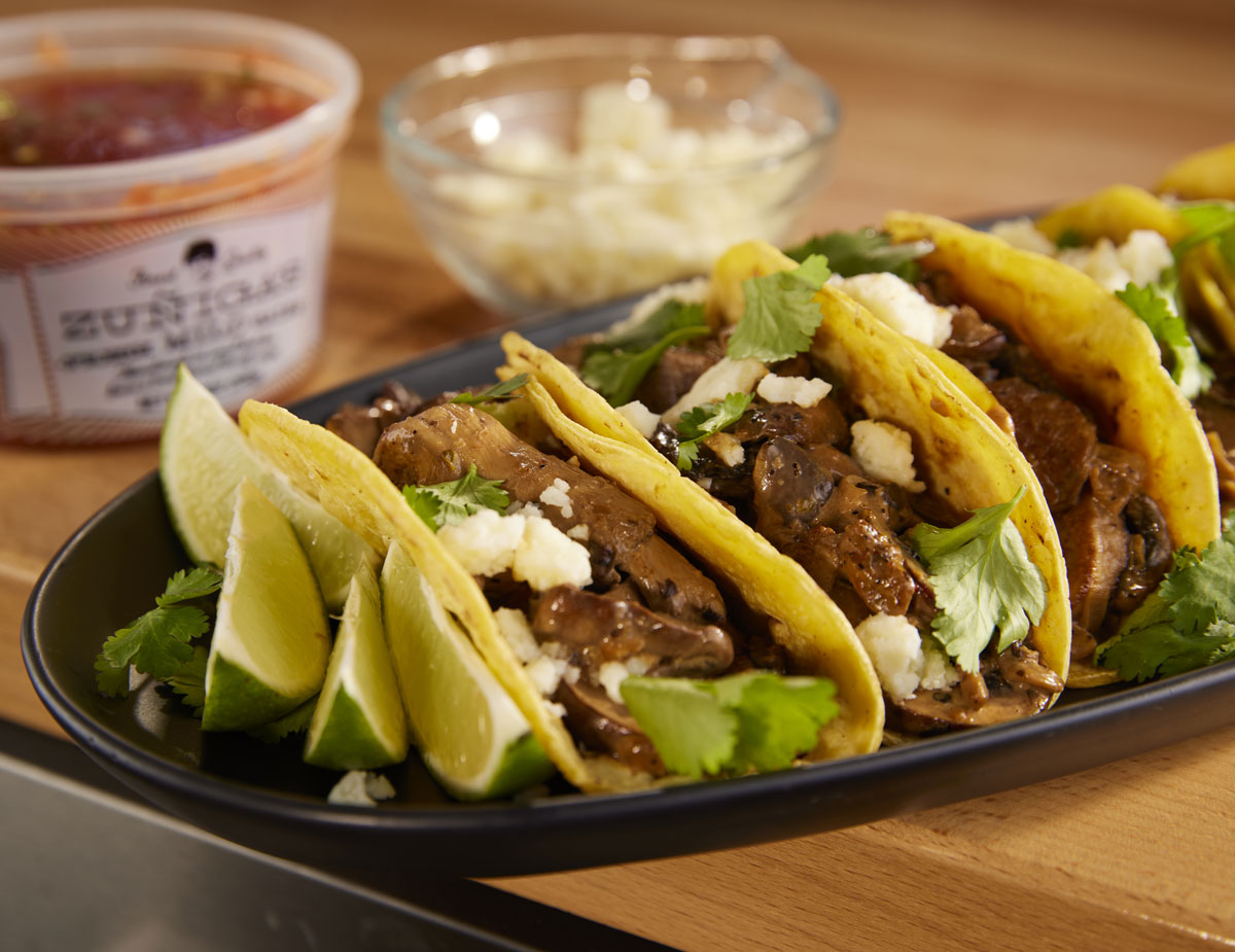 Mushroom Tacos with Hot Sauce